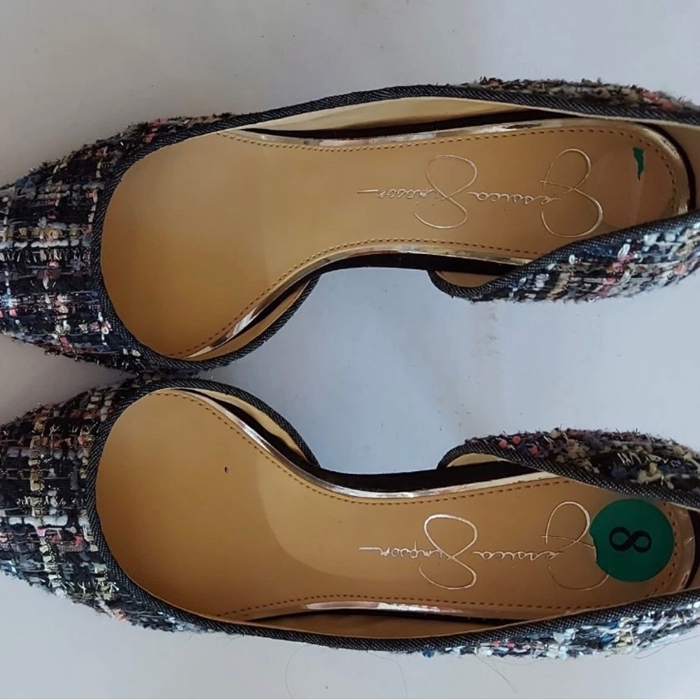 Jessica Simpson Black Multi Tweed D'Orsay Pointed Toe Pumps - Picture 10 of 13